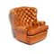 Large Vintage Chesterfield Wingback Chair in Cognac Leather 5