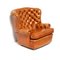 Large Vintage Chesterfield Wingback Chair in Cognac Leather, Image 5