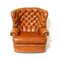 Large Vintage Chesterfield Wingback Chair in Cognac Leather 3