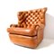 Large Vintage Chesterfield Wingback Chair in Cognac Leather 2