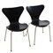 Sedie nere di Arne Jacobsen per Fritz Hansen, set di 6, Immagine 4