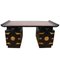 French Ebonised Bamboo Desk with Leather Top, 1960s, Image 1