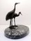 Bronze Cranes Table Business Card Holder on Marble Base, 1920s 5