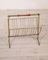 Vintage Freestanding Magazine Rack in Brass and Wood, 1950s 7