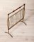 Vintage Freestanding Magazine Rack in Brass and Wood, 1950s 5