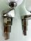 Art Deco Style Chrome and Glass Wall Lamps, 1940, Set of 3 7