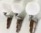 Art Deco Style Chrome and Glass Wall Lamps, 1940, Set of 3 3