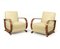 Italian Art Deco Walnut Armchairs, Set of 2 1