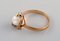 Swedish Ring in 18 Carat Gold with Cultured Pearl, 1930s or 1940s, Image 3