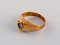 Vintage Swedish Modernist Ring in 18 Carat Gold with Semi-Precious Stone, Image 2