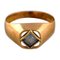 Vintage Swedish Modernist Ring in 18 Carat Gold with Semi-Precious Stone 1