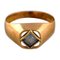 Vintage Swedish Modernist Ring in 18 Carat Gold with Semi-Precious Stone, Image 1
