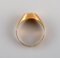 Vintage Swedish Modernist Ring in 18 Carat Gold with Semi-Precious Stone 3