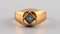 Vintage Swedish Modernist Ring in 18 Carat Gold with Semi-Precious Stone, Image 4