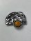 Art Nouveau Style Brooch in 833 Silver & Amber, 1930s 3