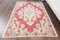 Vintage Turkish Handmade Oushak Rug in Red Wool 1