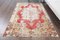 Vintage Turkish Handmade Oushak Rug in Red & Beige Wool, Image 1