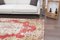 Tapis Oushak Vintage Fait Main en Laine Rouge et Beige 2