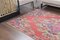 Tapis Oushak Vintage Fait Main en Laine Rouge 4