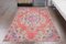 Vintage Turkish Handmade Oushak Rug in Red Wool 1