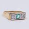 Vintage 14K Gold Ring with Synthetic Emerald and Diamonds, 1980s 3