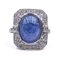 18K White Gold Ring with Cabochon Tanzanite and Diamonds 1