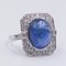 18K White Gold Ring with Cabochon Tanzanite and Diamonds 3