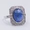 18K White Gold Ring with Cabochon Tanzanite and Diamonds, Image 3