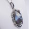 Vintage Pendant in 18K White Gold with Opal, Diamonds & Sapphires, 1940s 4