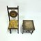 Small Art Nouveau Italian Chair and Stool from Carlo Bugatti, Set of 2 2