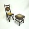 Small Art Nouveau Italian Chair and Stool from Carlo Bugatti, Set of 2 4