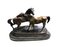 Figurine Miniature en Bronze Patiné de Deux Chevaux par PJ Mene, France 1