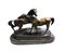 Miniature French Patinated Bronze Figure of Two Horses by P. J. Mene 1