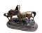 Miniature French Patinated Bronze Figure of Two Horses by P. J. Mene 3