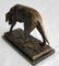 20th-Century French Dark Brown Bronze Dog Sculpture 3