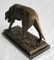 20th-Century French Dark Brown Bronze Dog Sculpture, Image 3