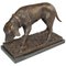 20th-Century French Dark Brown Bronze Dog Sculpture, Image 1