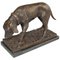 Dunkelbraune französische Hundeskulptur aus Bronze, 20. Jh 1
