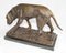 Dunkelbraune französische Hundeskulptur aus Bronze, 20. Jh 2