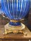 20th Century Bohemian Crystal Urns in Blue, Set of 2 3