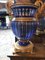 20th Century Bohemian Crystal Urns in Blue, Set of 2 4