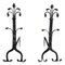 19th Century Gothic Wrought Iron Fireplace Andirons, Set of 2 1