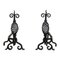 19th Century Gothic Wrought Iron Fireplace Andirons, Set of 2 1