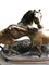 Figura francesa en miniatura de bronce patinado de dos caballos de PJ Mene, Imagen 4