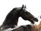 Figura francesa en miniatura de bronce patinado de dos caballos de PJ Mene, Imagen 6