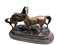 Figura francesa en miniatura de bronce patinado de dos caballos de PJ Mene, Imagen 3