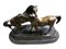 Französische Patinierte Bronze Miniatur von Zwei Pferden von PJ Mene 2