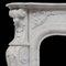 19th Century Louis XVI Fireplace Mantel in Sculpted White Carrara Marble 2