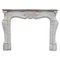 19th Century Louis XVI Fireplace Mantel in Sculpted White Carrara Marble 1