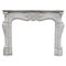 19th Century Louis XVI Fireplace Mantel in Sculpted White Carrara Marble, Image 1